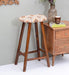 Curved Mango Wood Bar Stool In Cotton Brown Colour - WoodenTwist