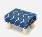 Solid Wood Footrest Stool In Cotton Blue Colour - WoodenTwist