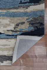 Hand Tufted Abstract Blue Color Carpet - WoodenTwist