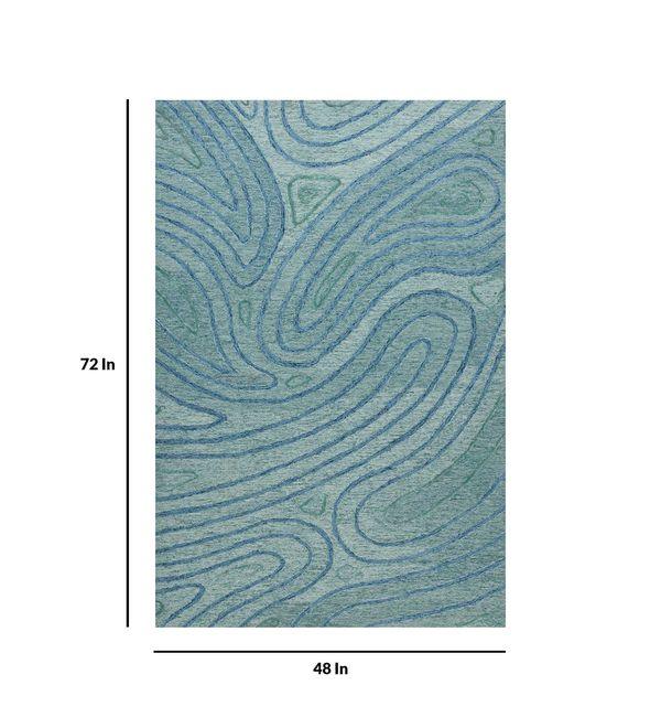 Hand Tufted Canyan AQUA Color Carpet - WoodenTwist