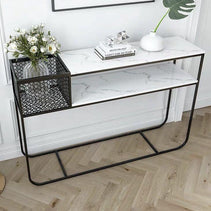 Sleek Iron Console Table - Space-Saving Design