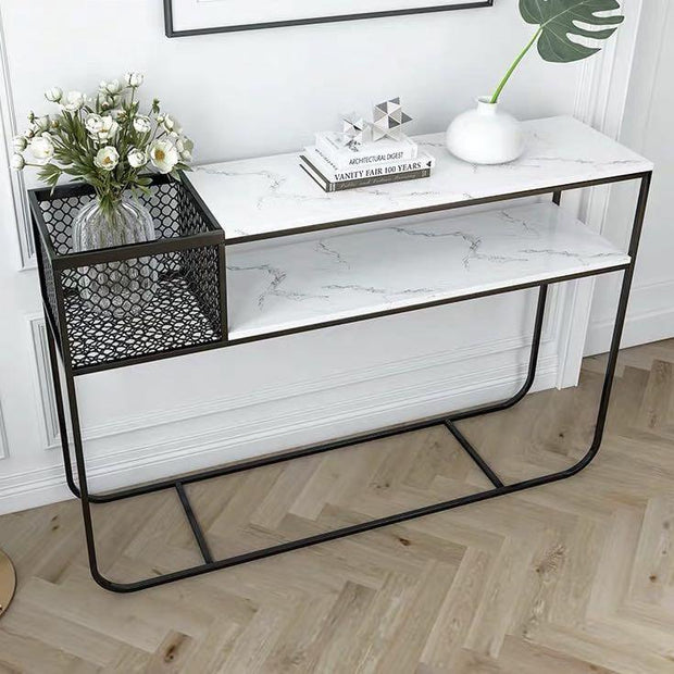Sleek Iron Console Table - Space-Saving Design