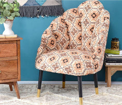 Mango Wood Peacock Chair In Cotton Multicolor Color - WoodenTwist