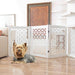 Wooden Portable Safety Pet Fence Gate Partition For Kids & Dogs (White) - WoodenTwist
