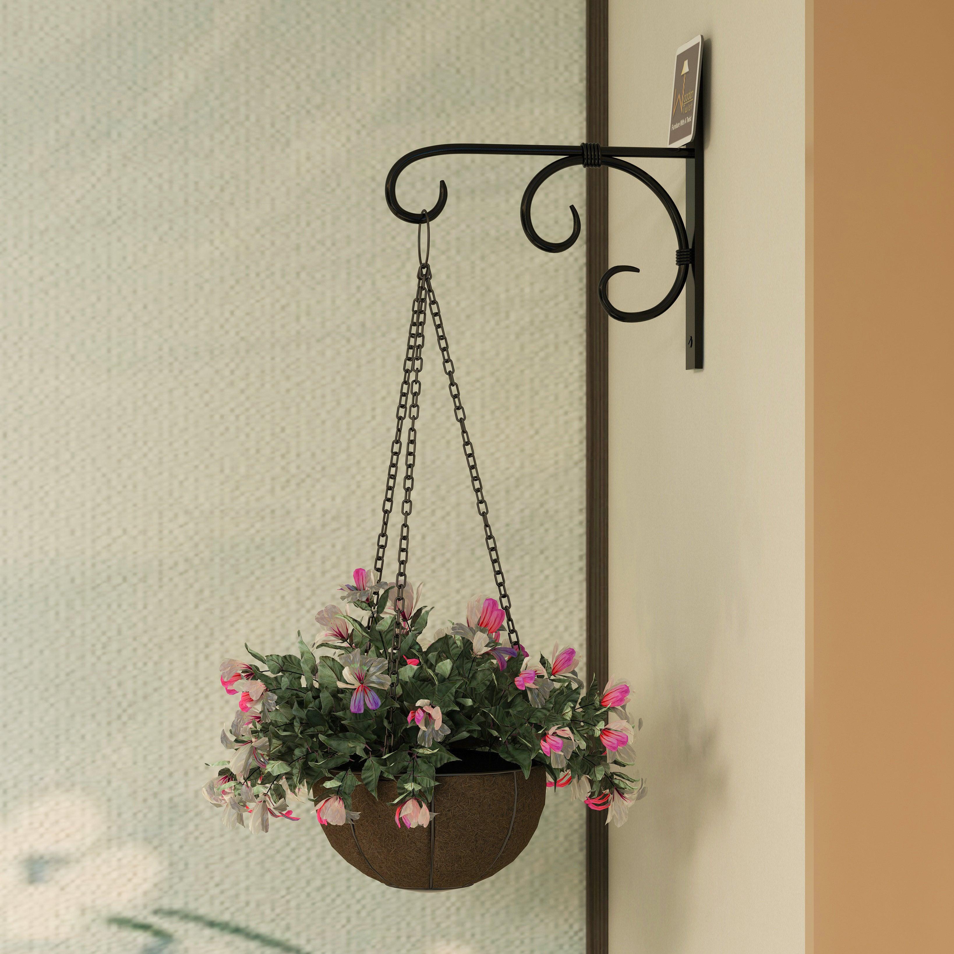 Wall Mounted Metal Bracket for Hanging Pot - WoodenTwist