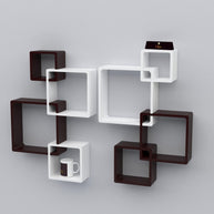 Rafuf Wooden Intersecting Wall Shelves ( Set of 8 ) - WoodenTwist