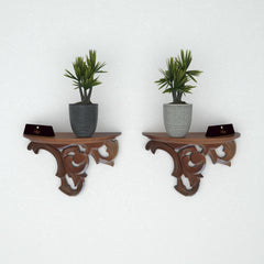 Wooden Wall Bracket/Rack Brown (Pack of 2) - WoodenTwist