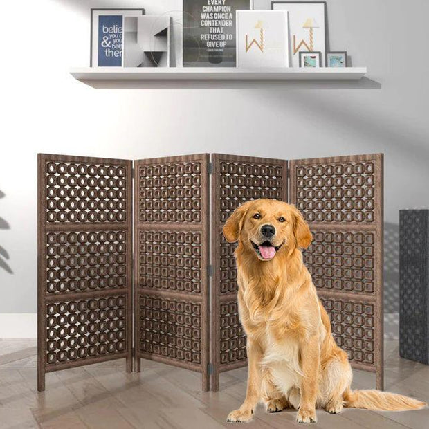 Pet Safety Gate Dogs Room Divider Separator Wooden Partition - WoodenTwist