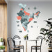Salmon Pink India Wooden Map