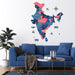 Nile Blue India Wooden Map