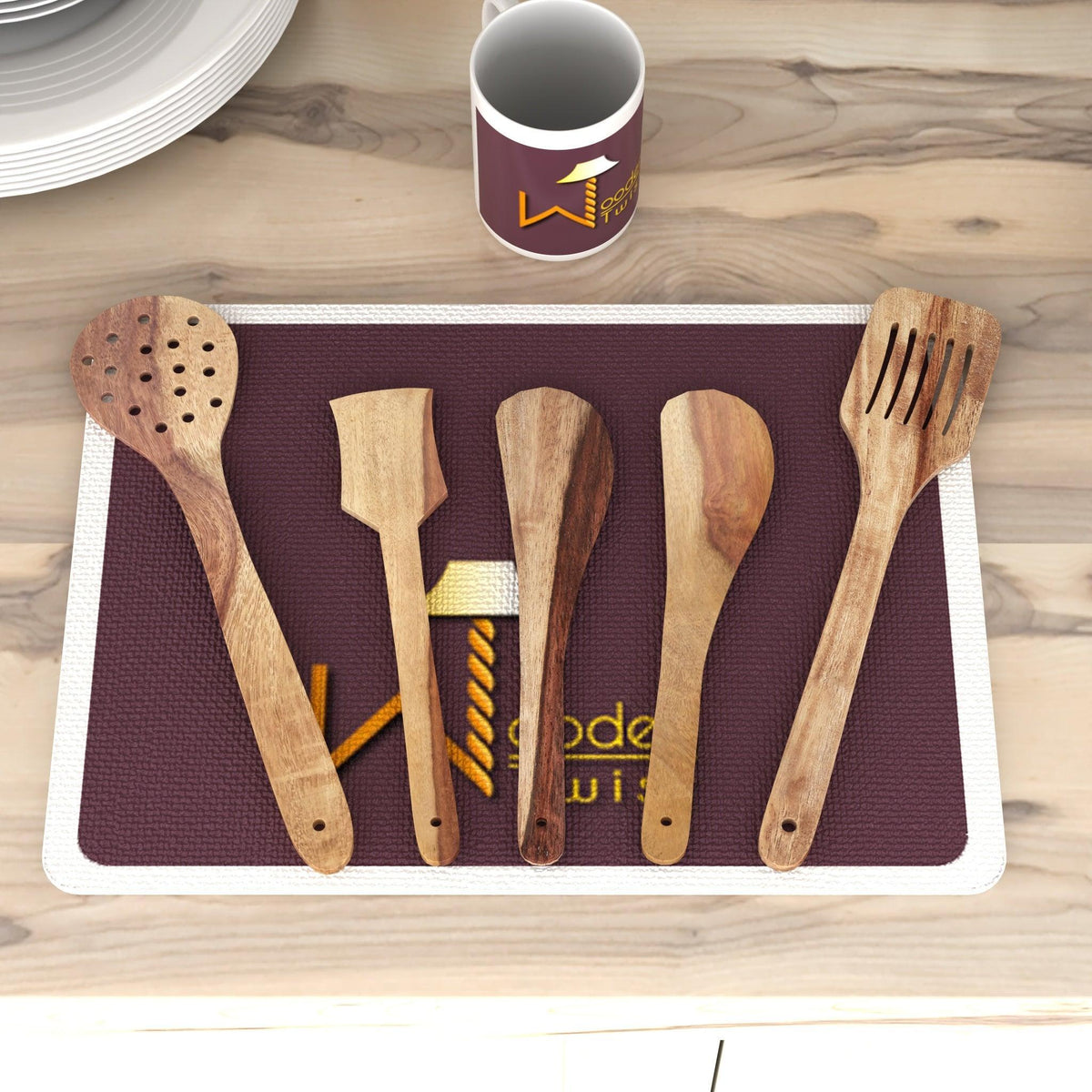 Handcrafted Sheesham Wood Spoons Set