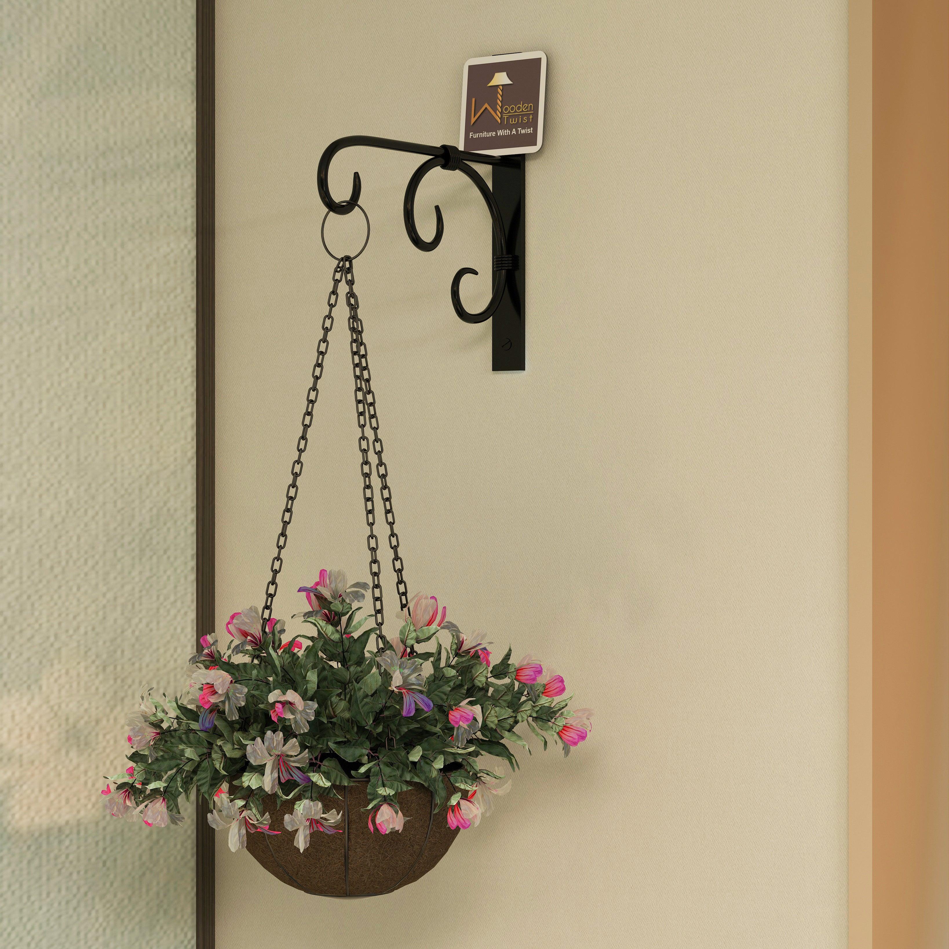 Wall Mounted Metal Bracket for Hanging Pot - WoodenTwist