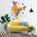 Colourful India Wooden Map
