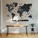 2D Black & Blue Wooden World Map