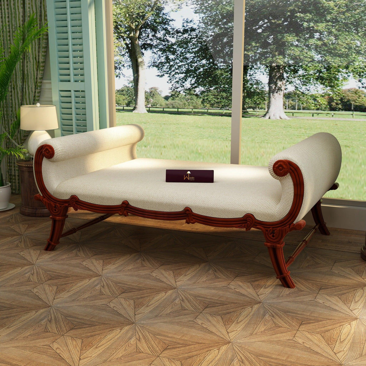 Cama Teak Wood Carved Royal Diwan