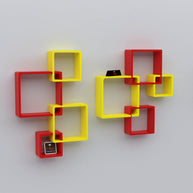 Rafuf Wooden Intersecting Wall Shelves ( Set of 8 ) - WoodenTwist
