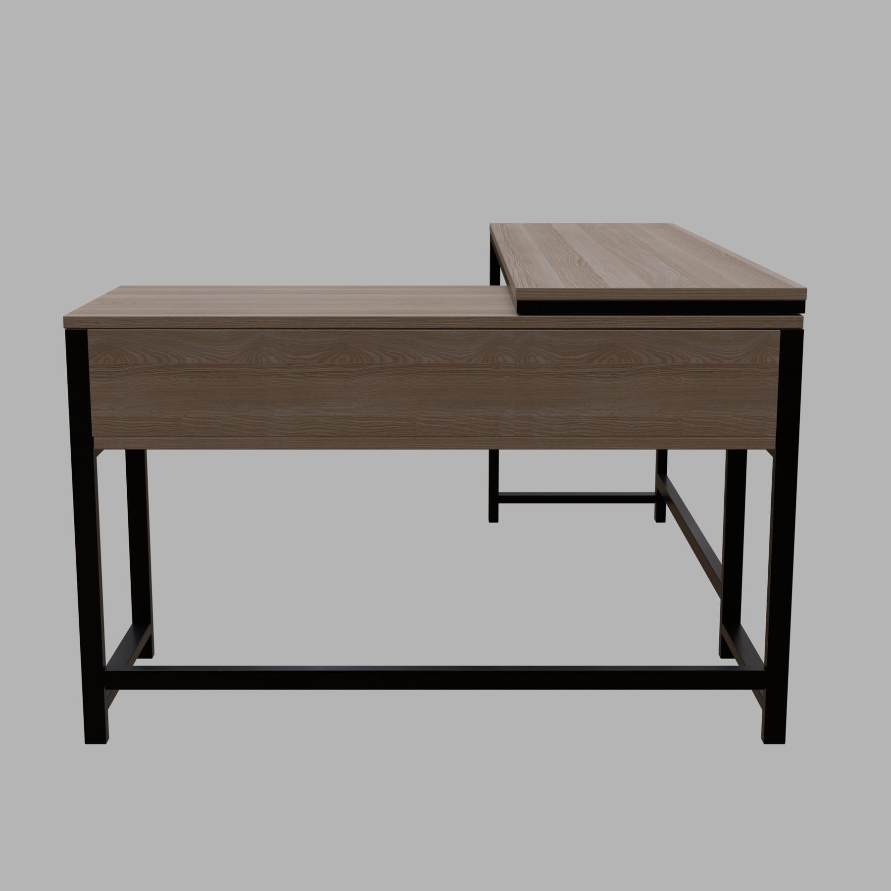 ENKEL L Shape Workstation in Beige finish - WoodenTwist