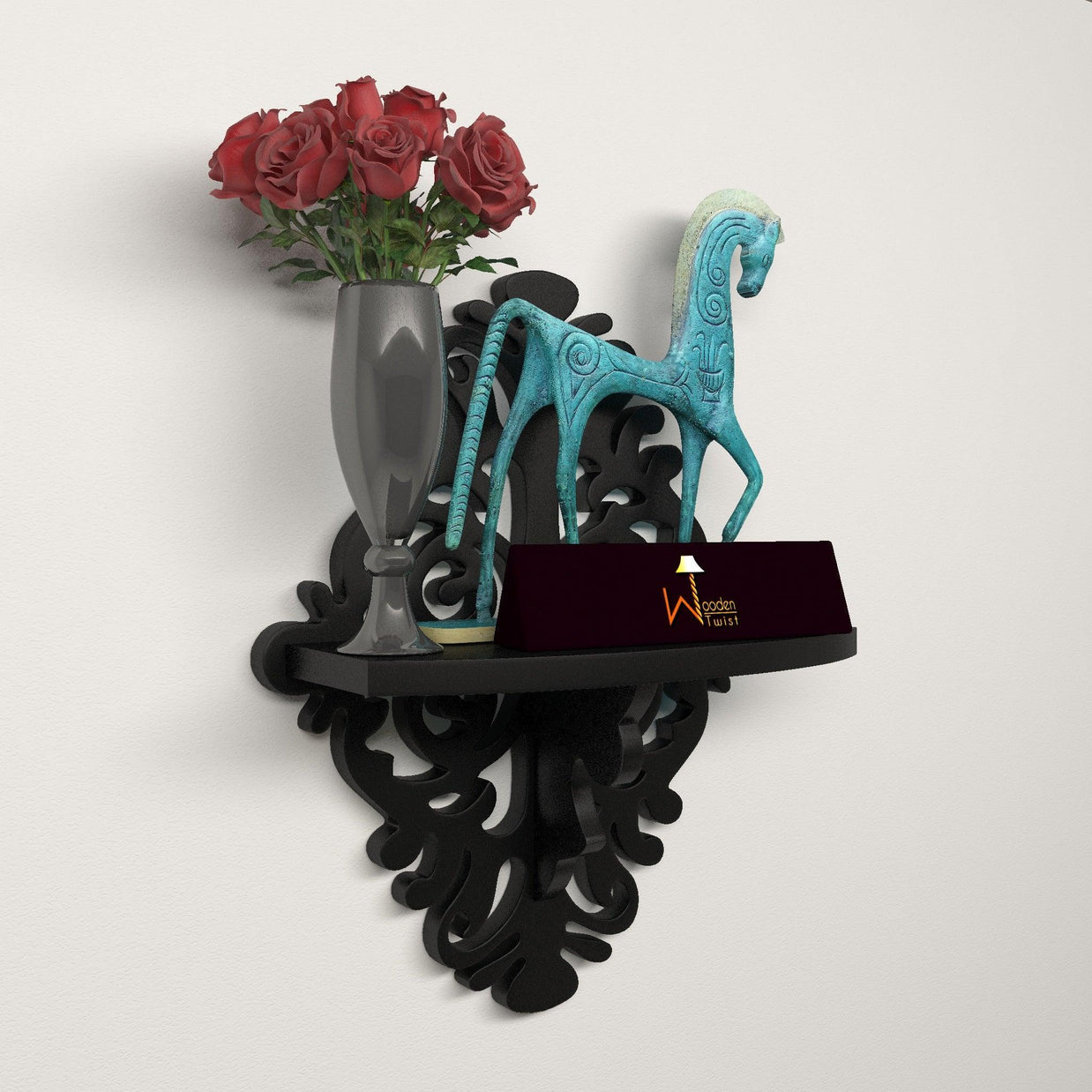 Wall mounted MDF floating shelves display