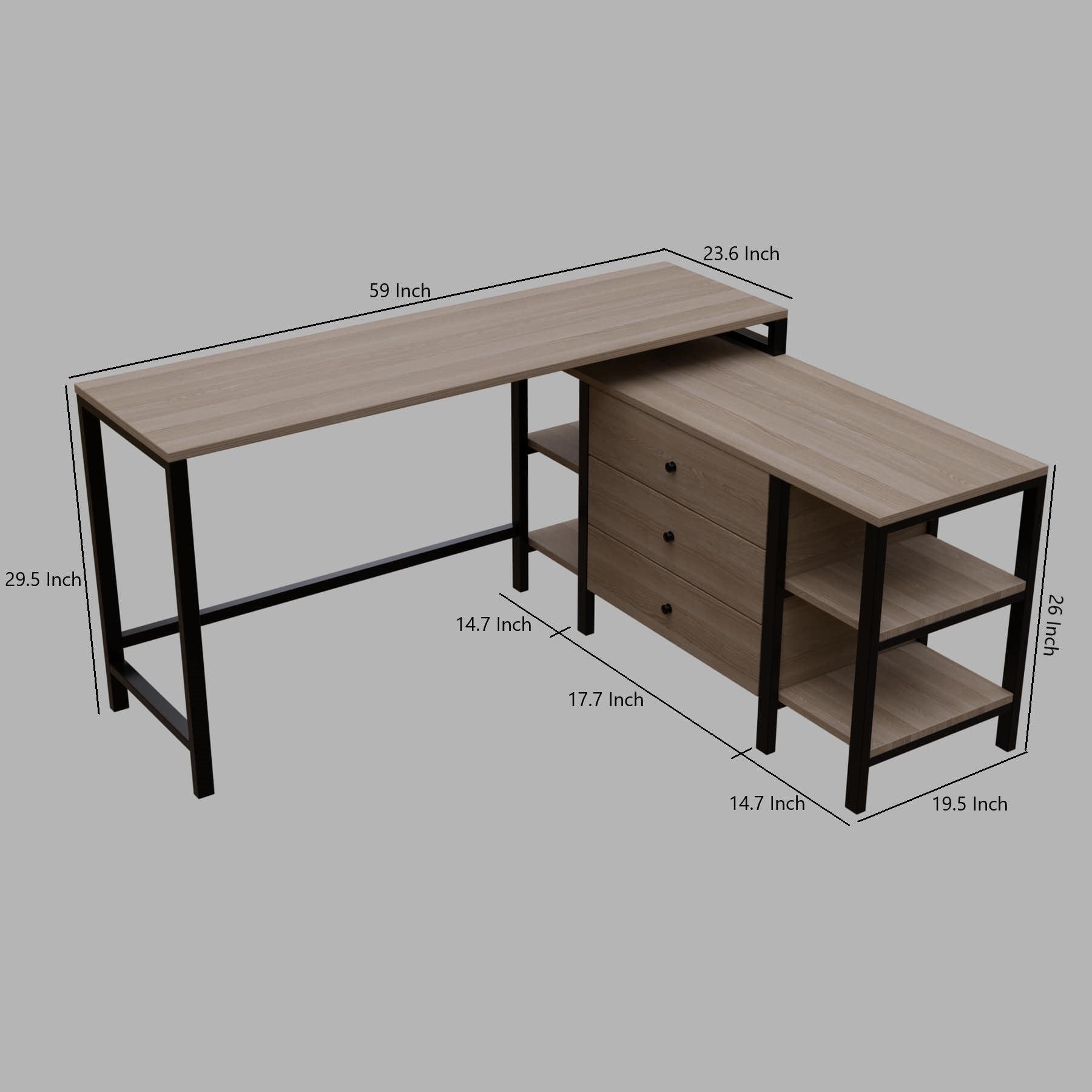 KERRY Workstation Desk in wenge finish - WoodenTwist