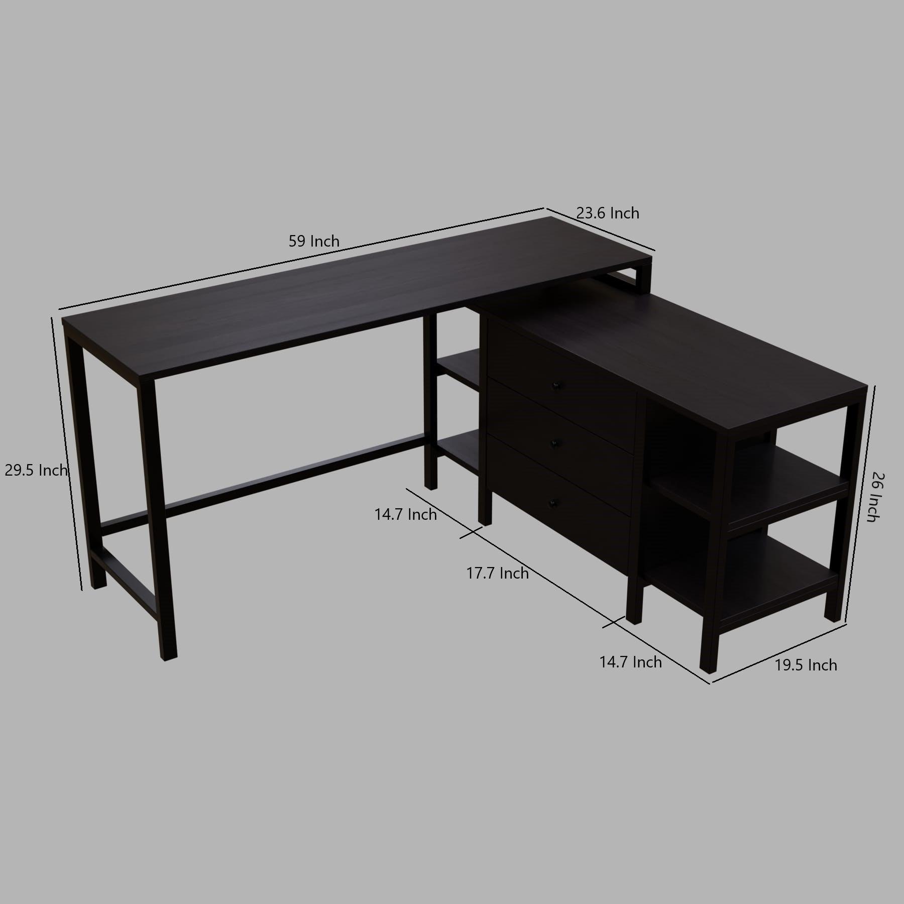 KERRY Workstation Desk in wenge finish - WoodenTwist