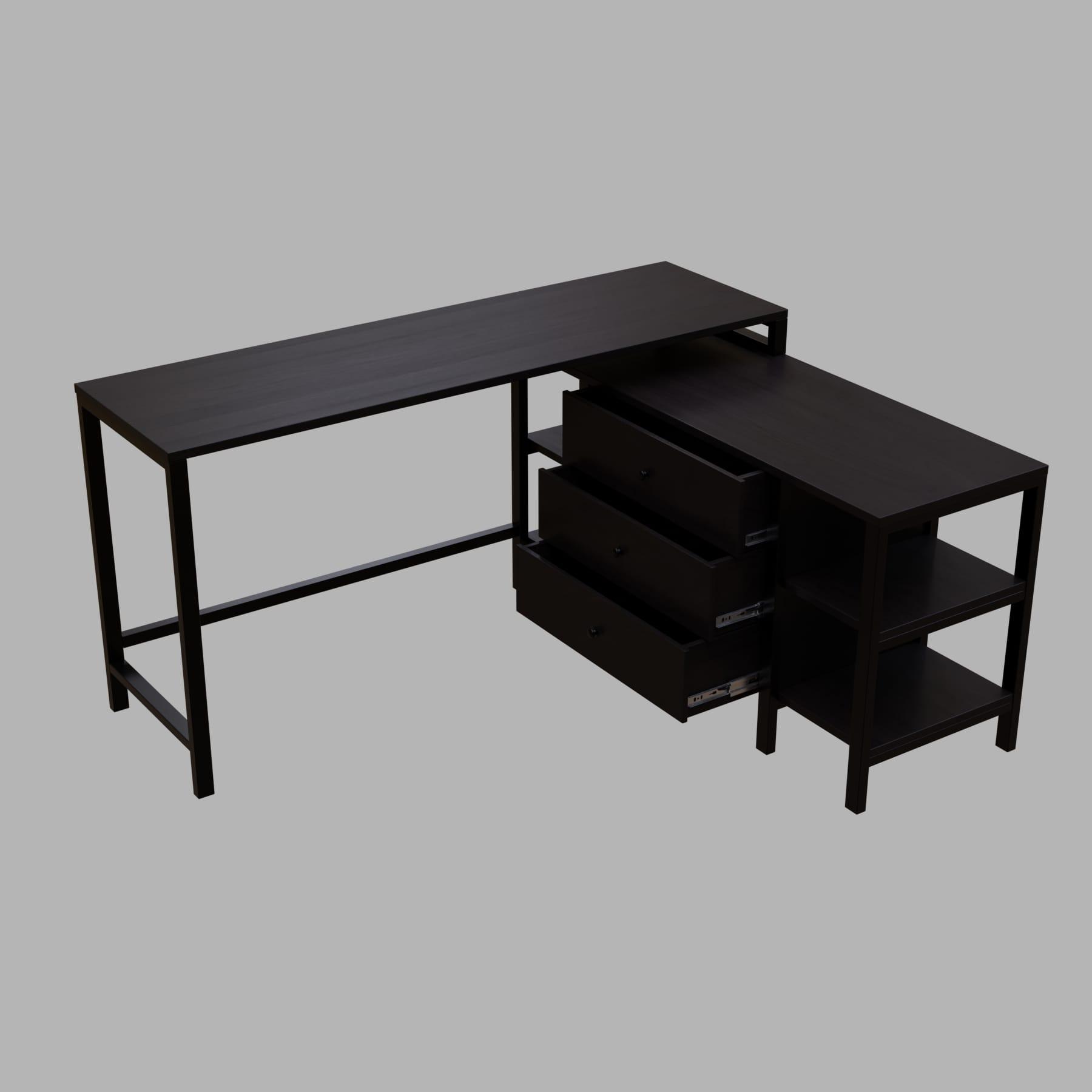 KERRY Workstation Desk in wenge finish - WoodenTwist