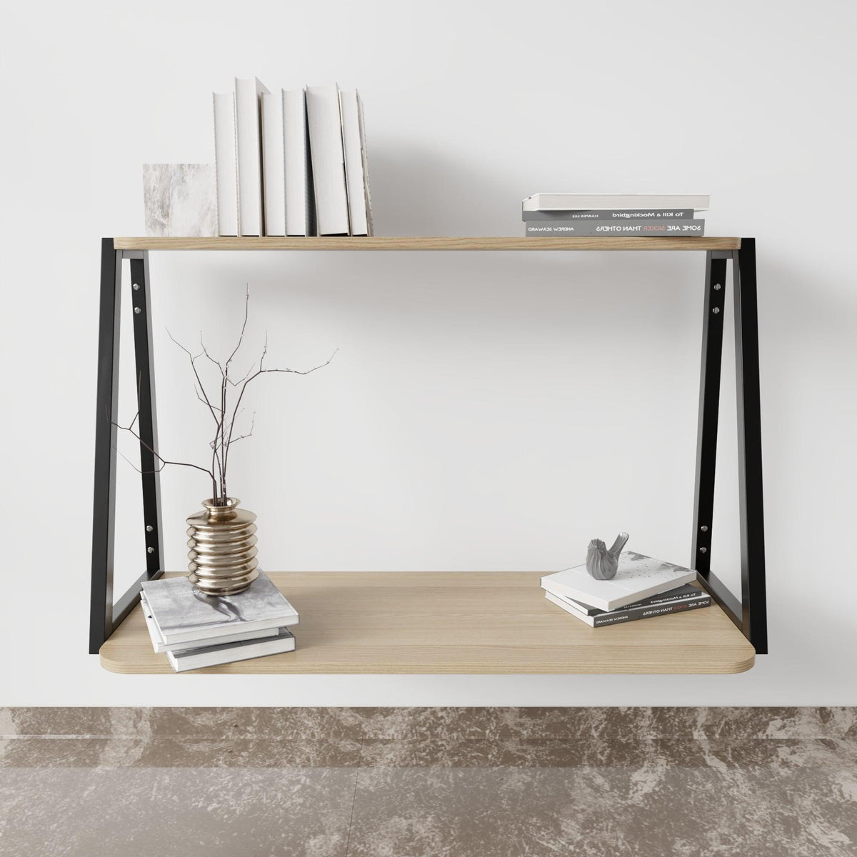 LUCIDA Wall Mounted Desk in Beige finish - WoodenTwist