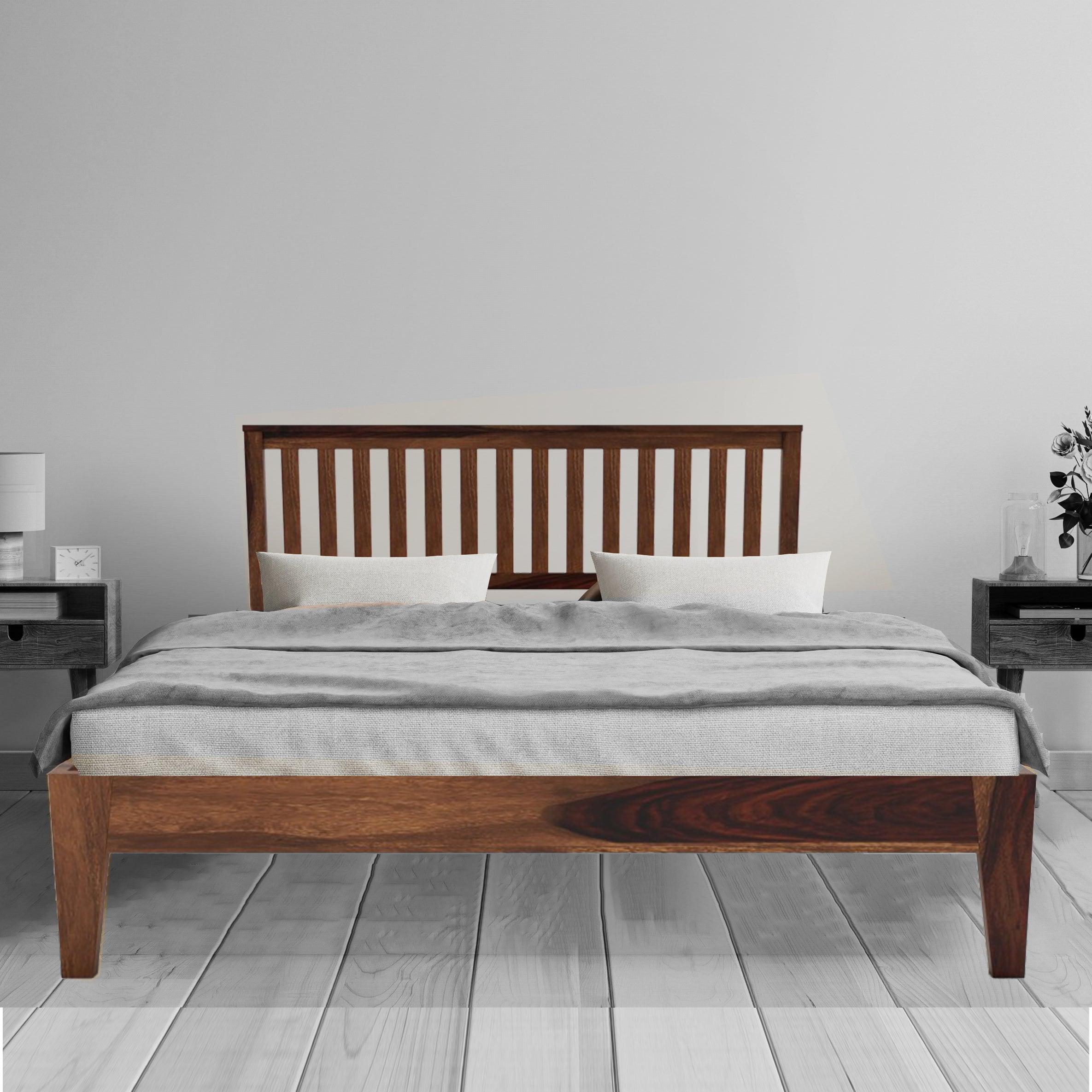 SUPAN BED QUEEN Sheesham Wood (Honey Finish) - WoodenTwist