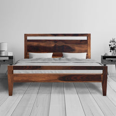 LIMA BED KING Sheesham Wood (Honey Finish) - WoodenTwist