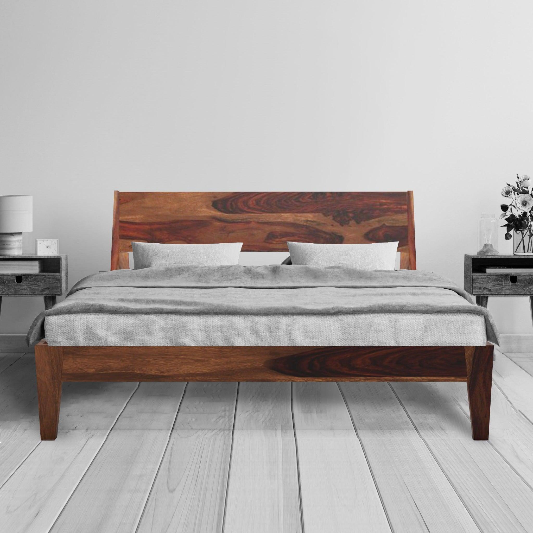 ARABEL BED KING Sheesham Wood (Honey Finish) - WoodenTwist