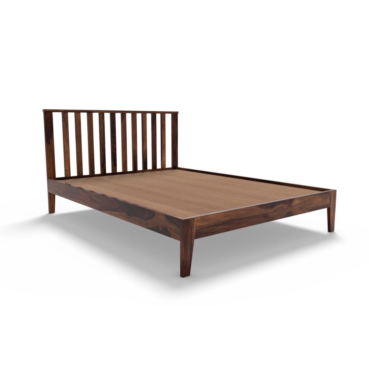 TWIN BED QUEEN Sheesham Wood (Honey Finish) - WoodenTwist