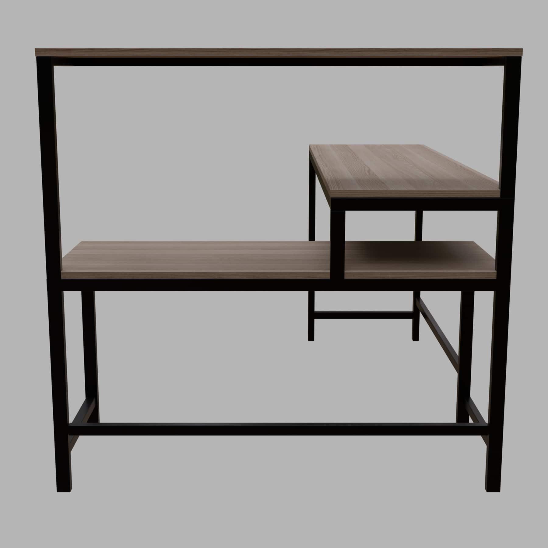 MITSUKO Workstation with shelves in Beige finish - WoodenTwist