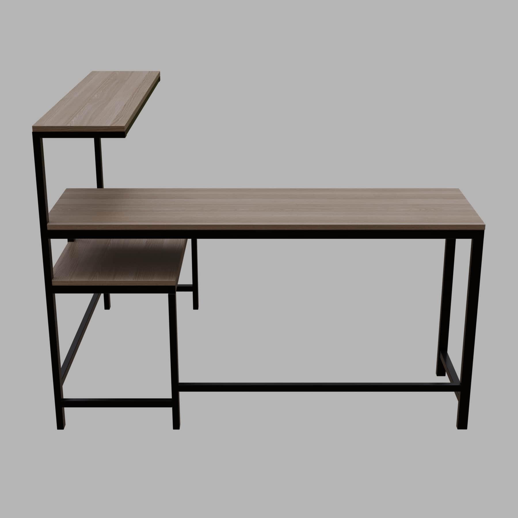 MITSUKO Workstation with shelves in Beige finish - WoodenTwist