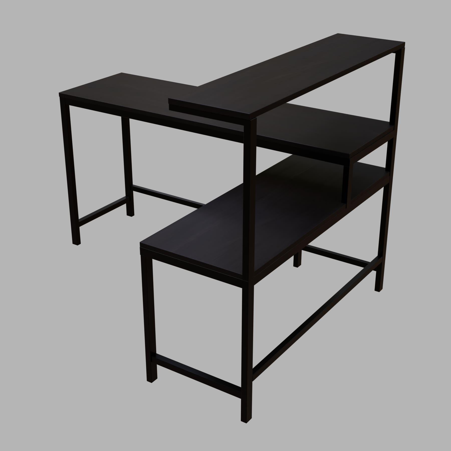 MITSUKO Workstation with shelves in Beige finish - WoodenTwist