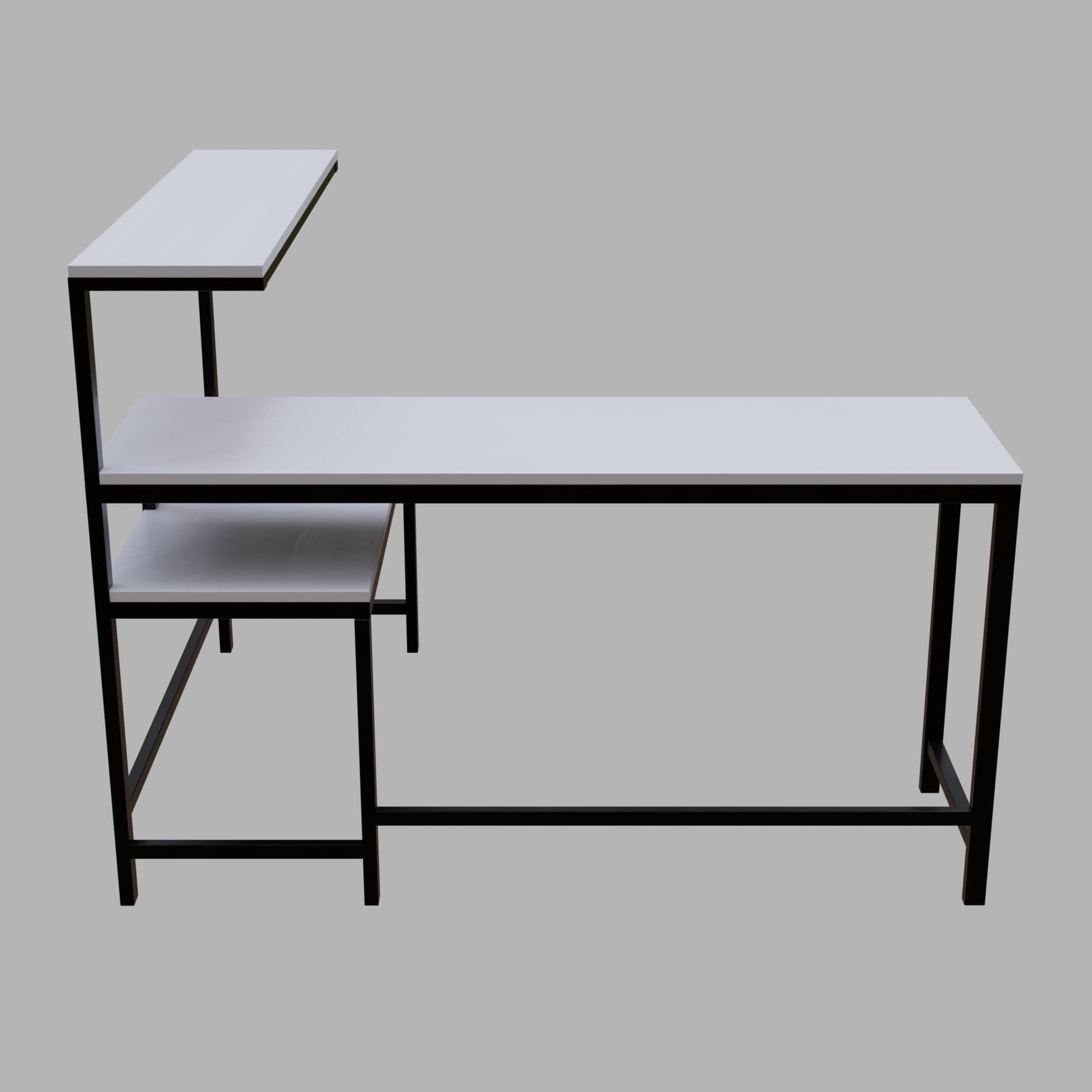 MITSUKO Workstation with shelves in Beige finish - WoodenTwist