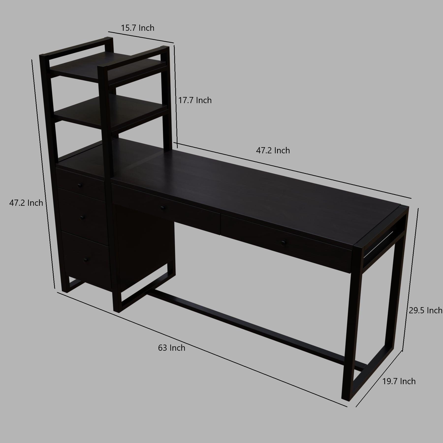 Rubi Study table with drawer in Beige finish - WoodenTwist