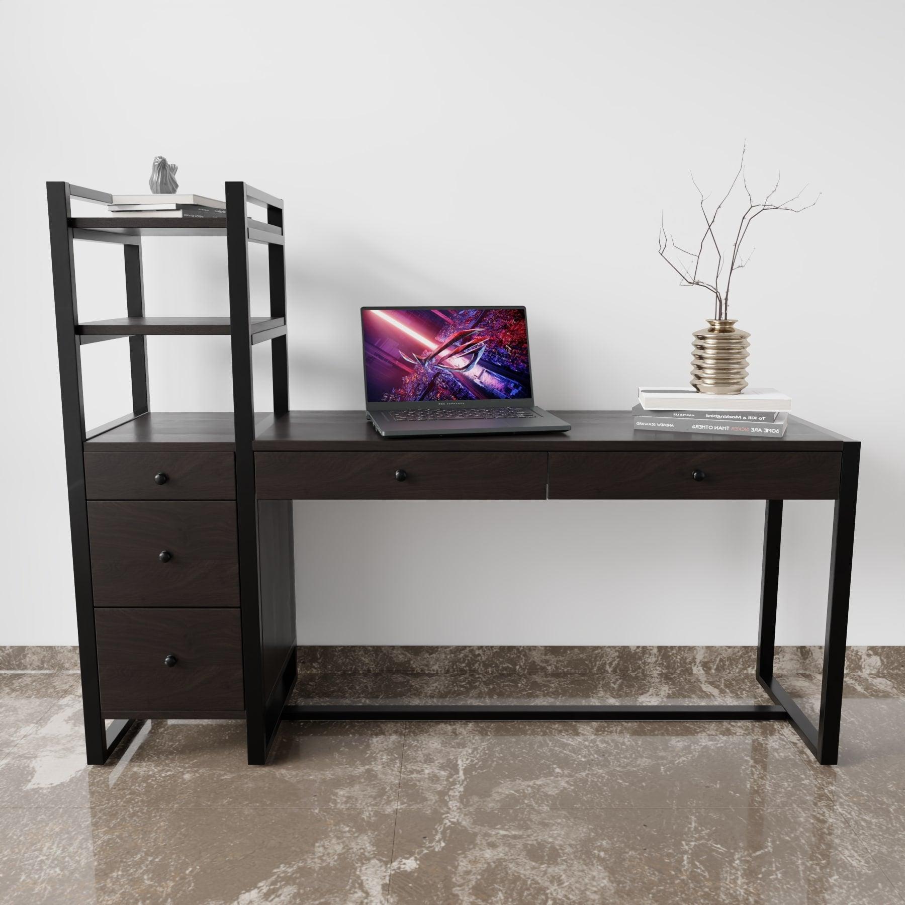 Rubi Study table with drawer in Beige finish - WoodenTwist