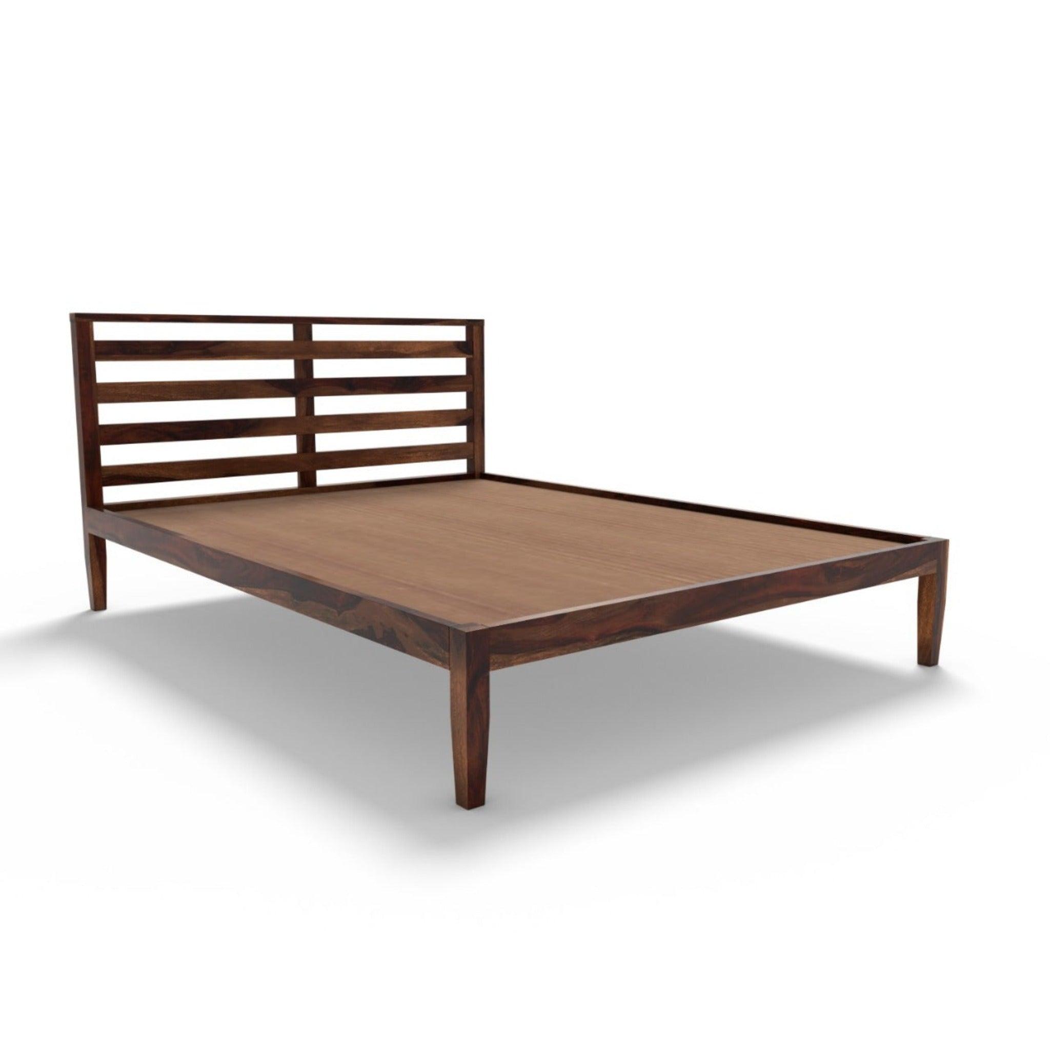 FEENA BED KING Sheesham Wood (Honey Finish) - WoodenTwist