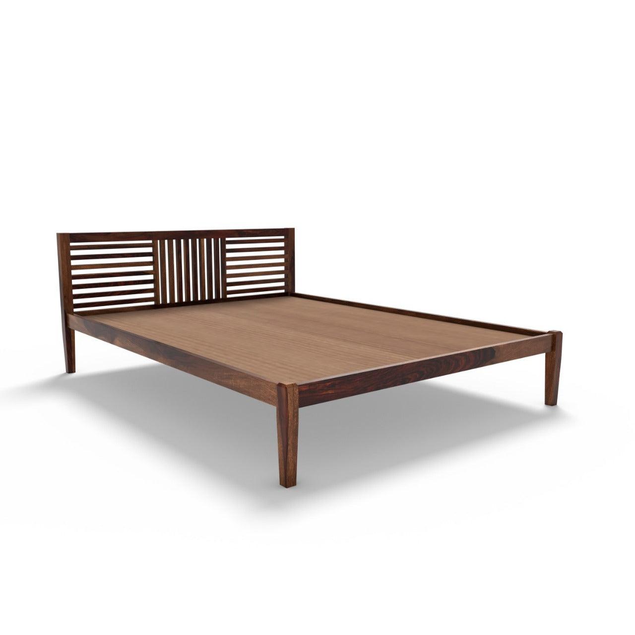 DIMO BED QUEEN Sheesham Wood (Honey Finish) - WoodenTwist