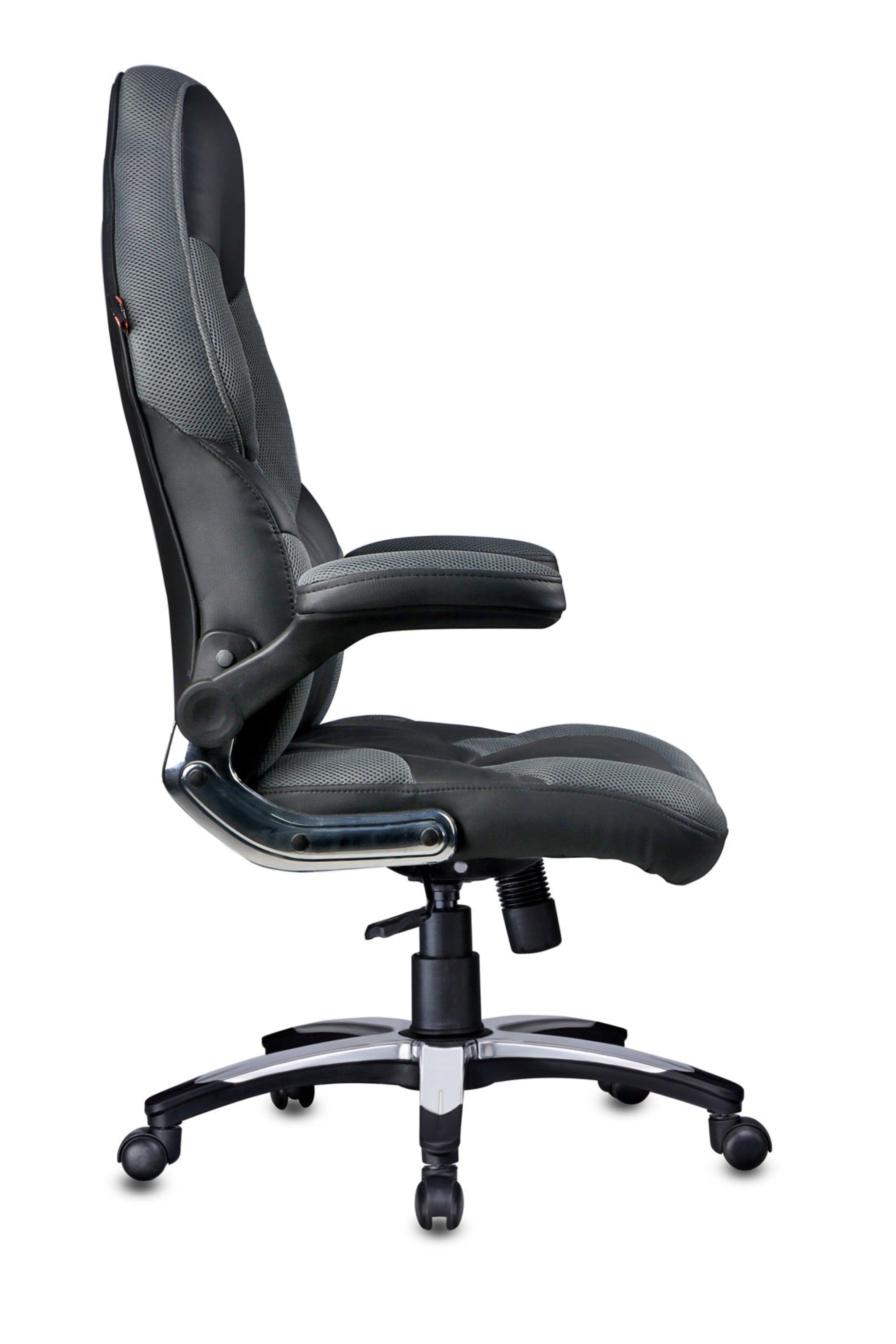 Stylish Gaming Chair in Black / Grey - WoodenTwist