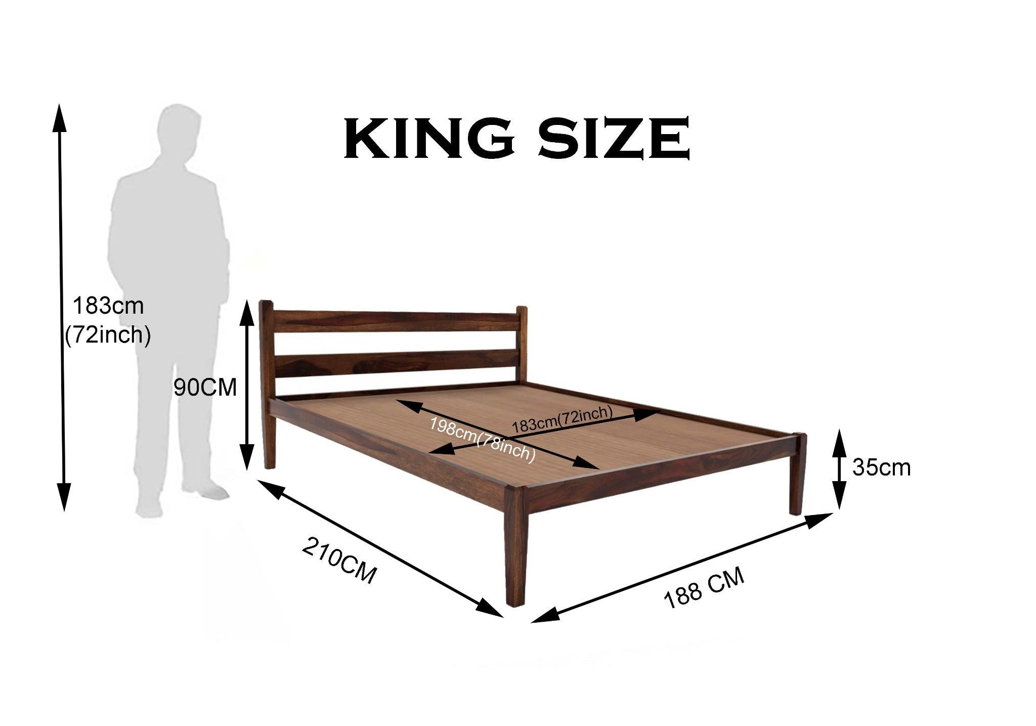 Awana King Size Bed Sheesham Wood (Honey Finish) - WoodenTwist