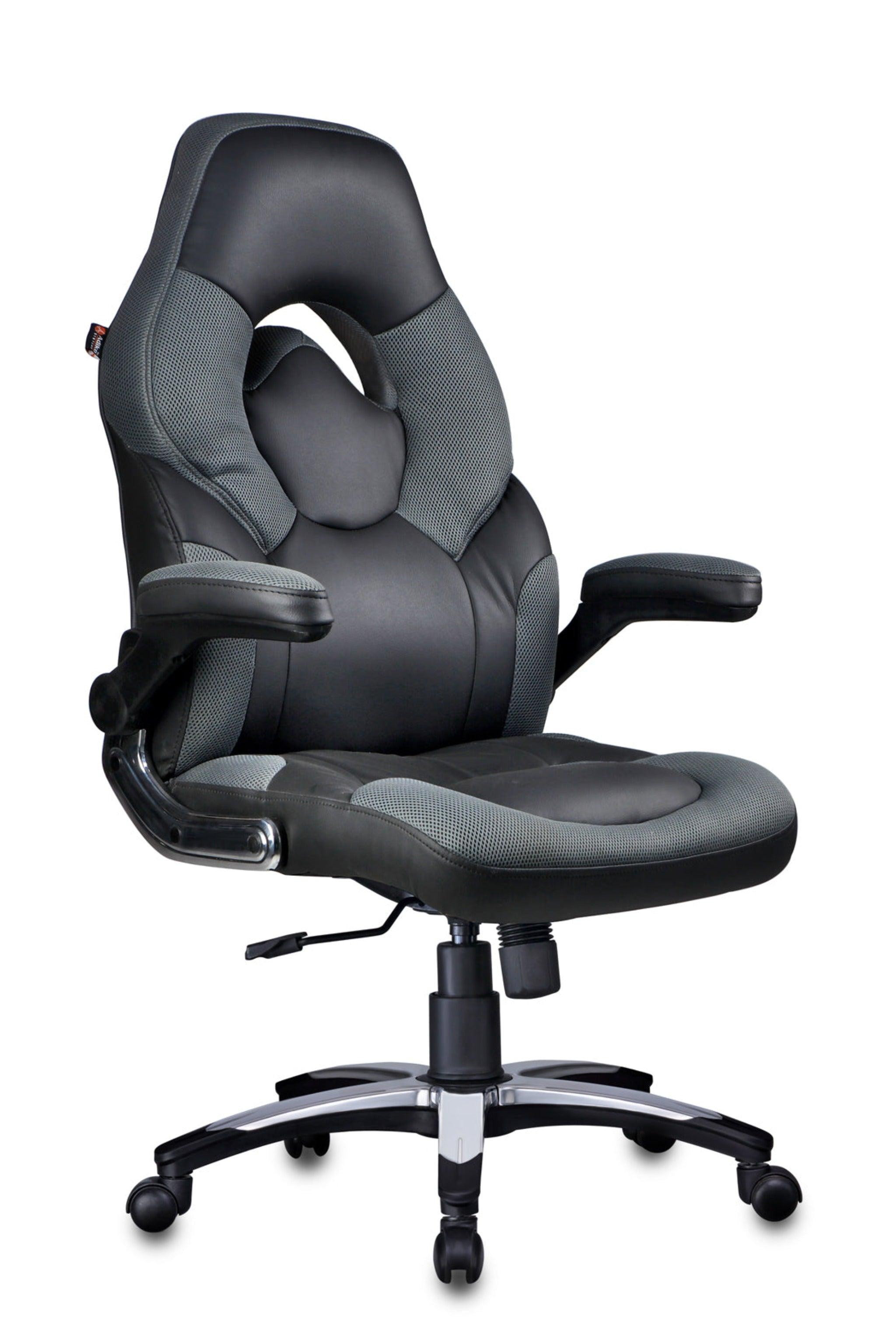 Stylish Gaming Chair in Black / Grey - WoodenTwist