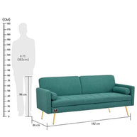 Modern Jolene 3 Seater Sofa Cum Bed For Living Room (With 2 Pillows) - WoodenTwist