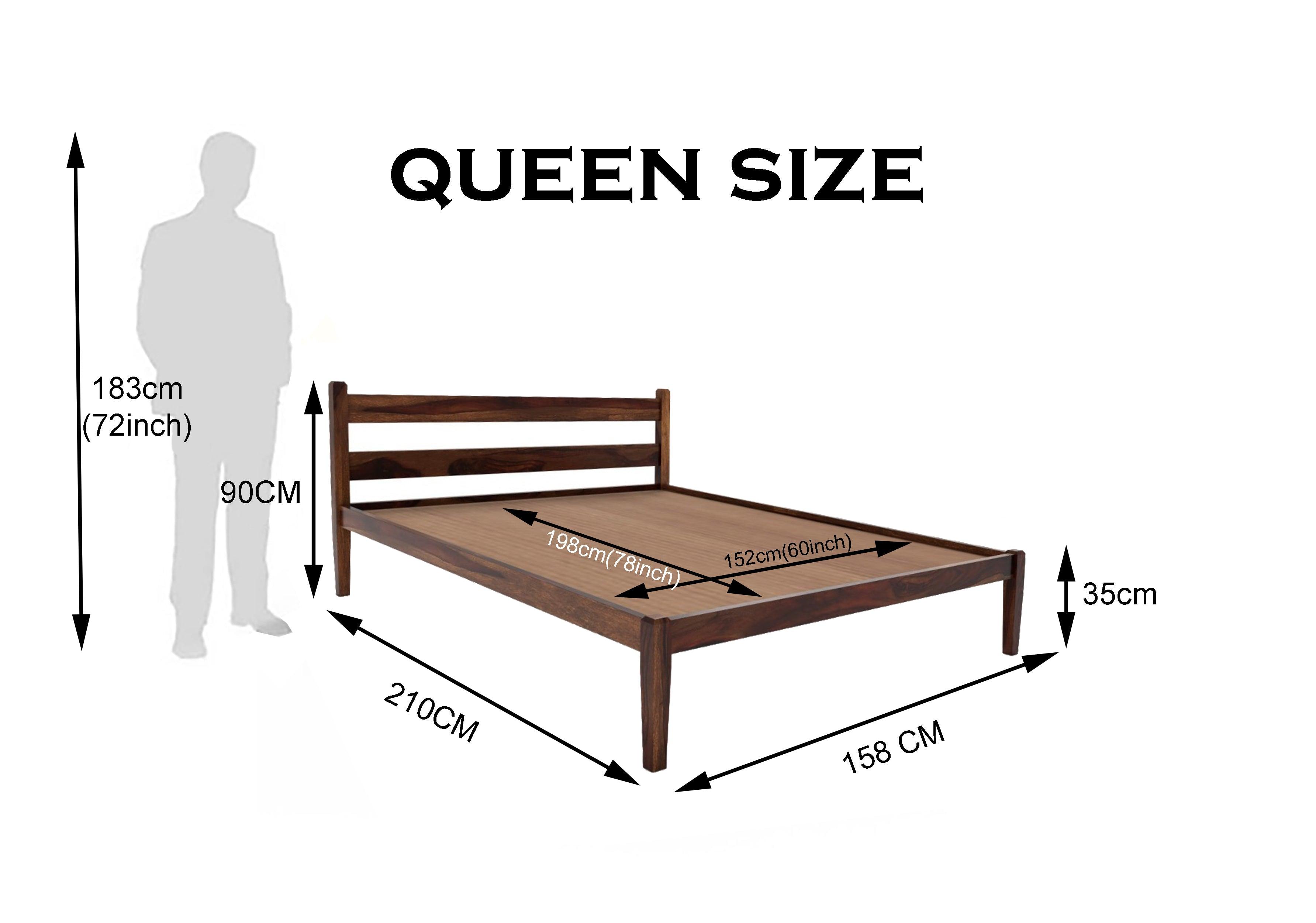 AWANA BED QUEEN Sheesham Wood (Honey Finish) - WoodenTwist