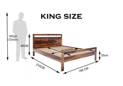 LIMA BED KING Sheesham Wood (Honey Finish) - WoodenTwist