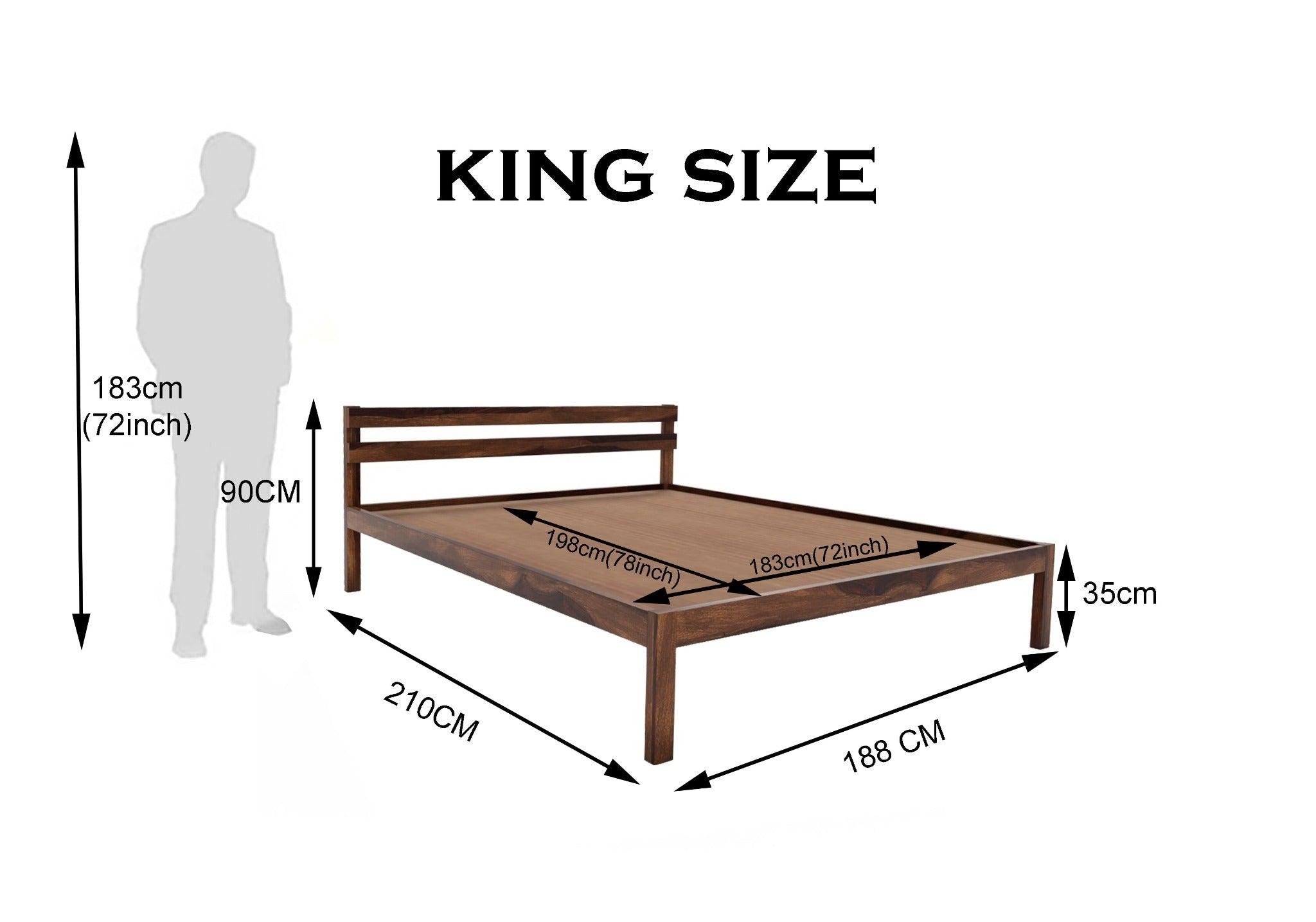 FABIA BED KING Sheesham Wood (Honey Finish) - WoodenTwist