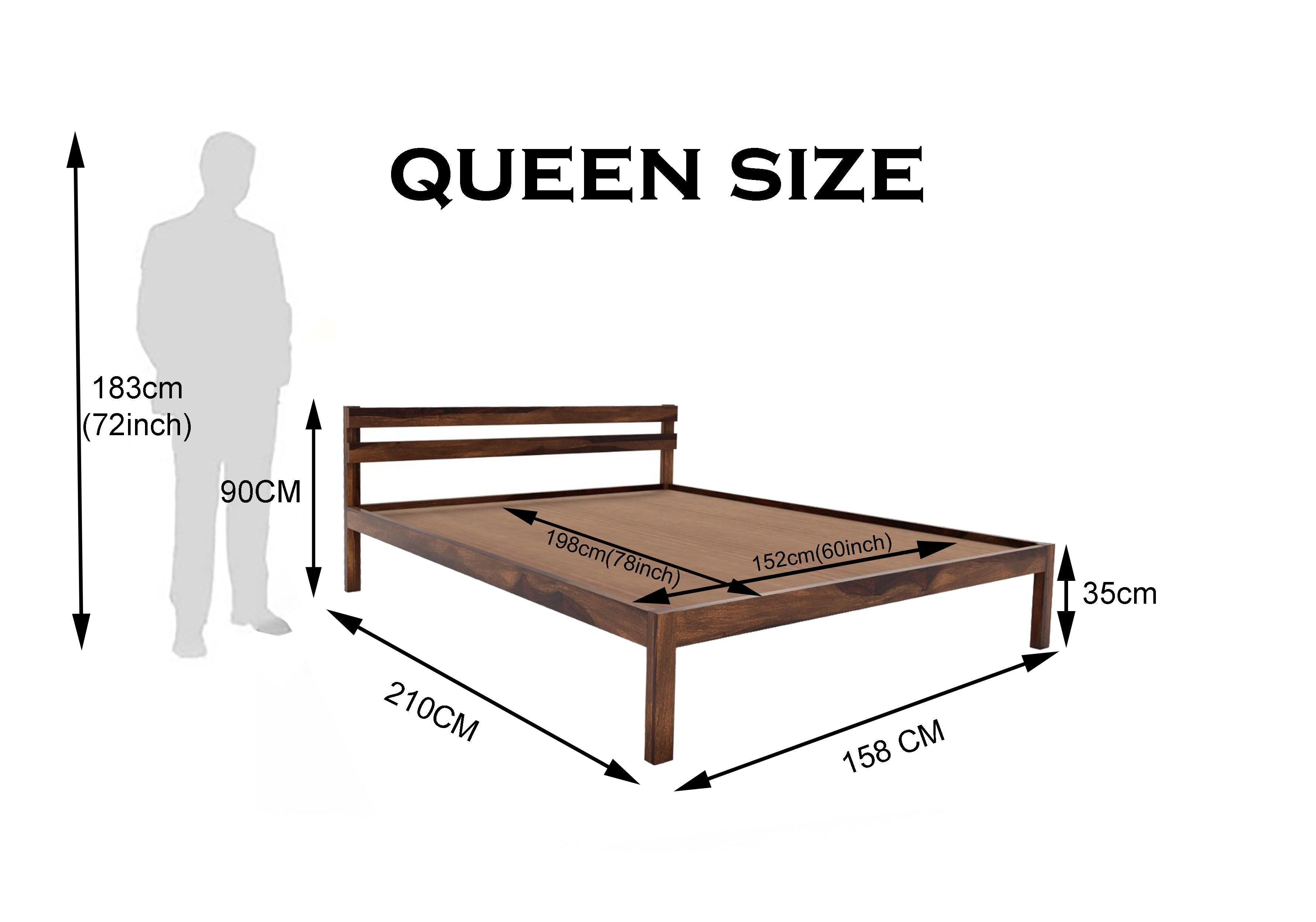 FABIA BED QUEEN Sheesham Wood (Honey Finish) - WoodenTwist