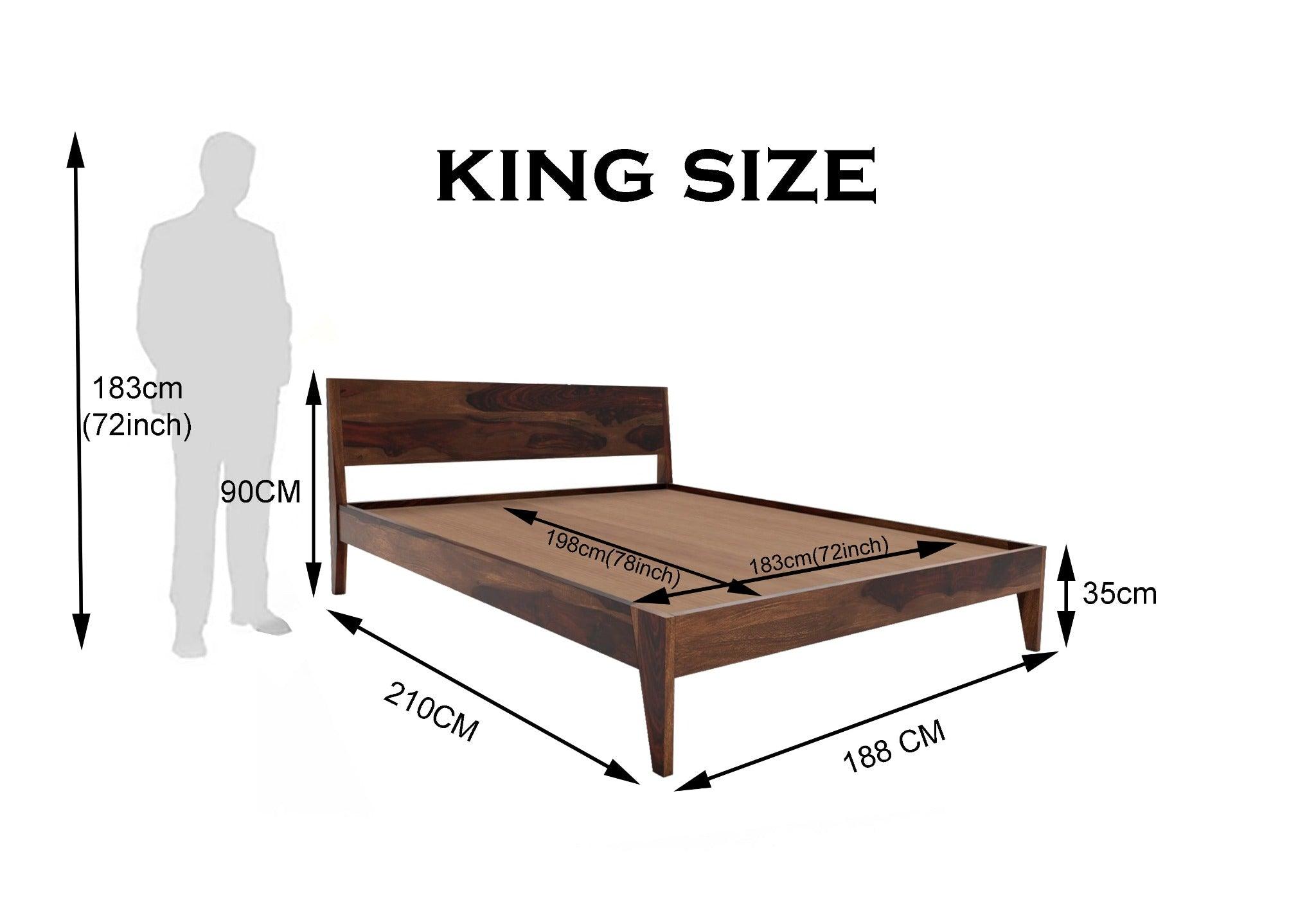 ARABEL BED KING Sheesham Wood (Honey Finish) - WoodenTwist