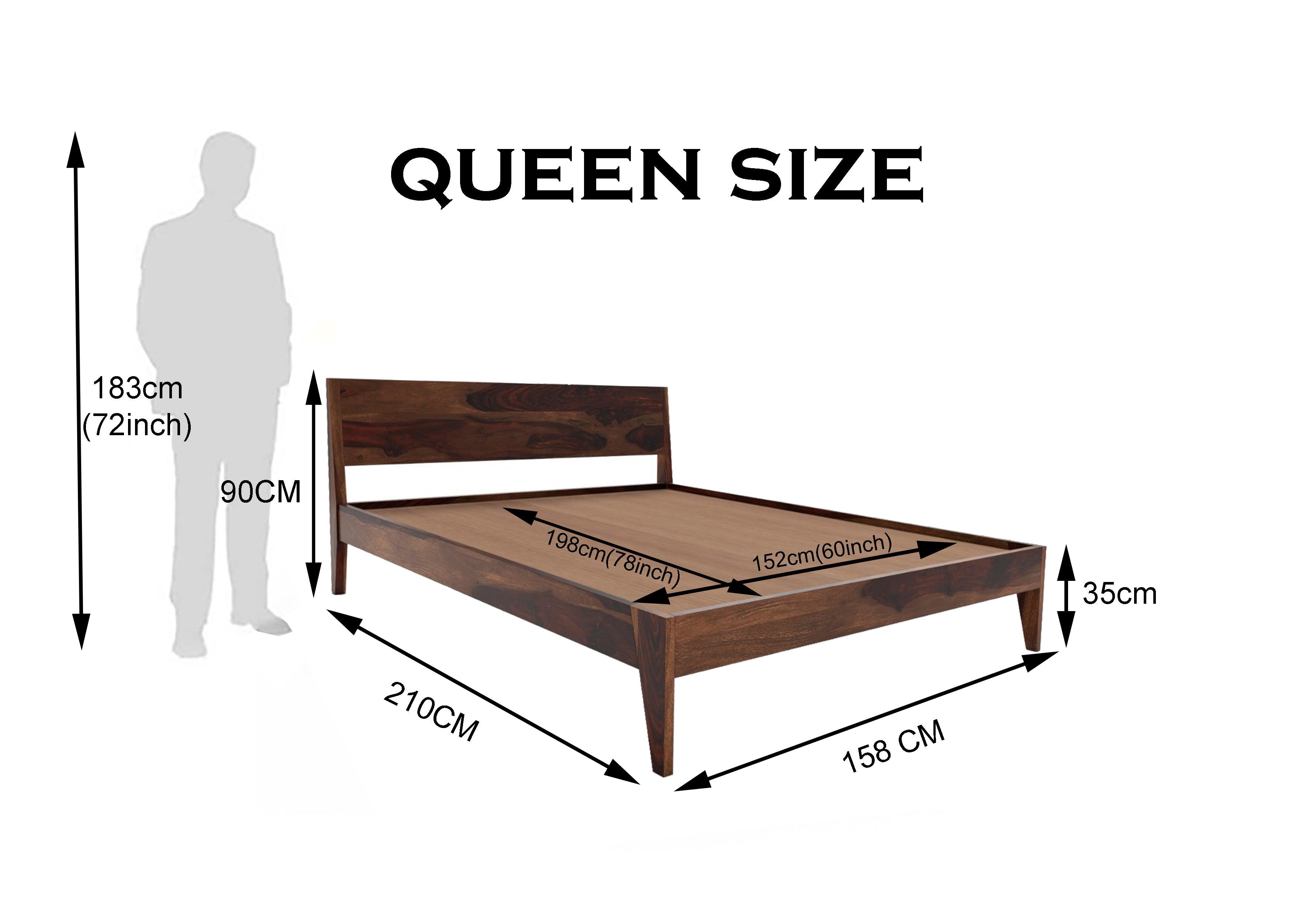 ARABEL BED QUEEN Sheesham Wood (Honey Finish) - WoodenTwist