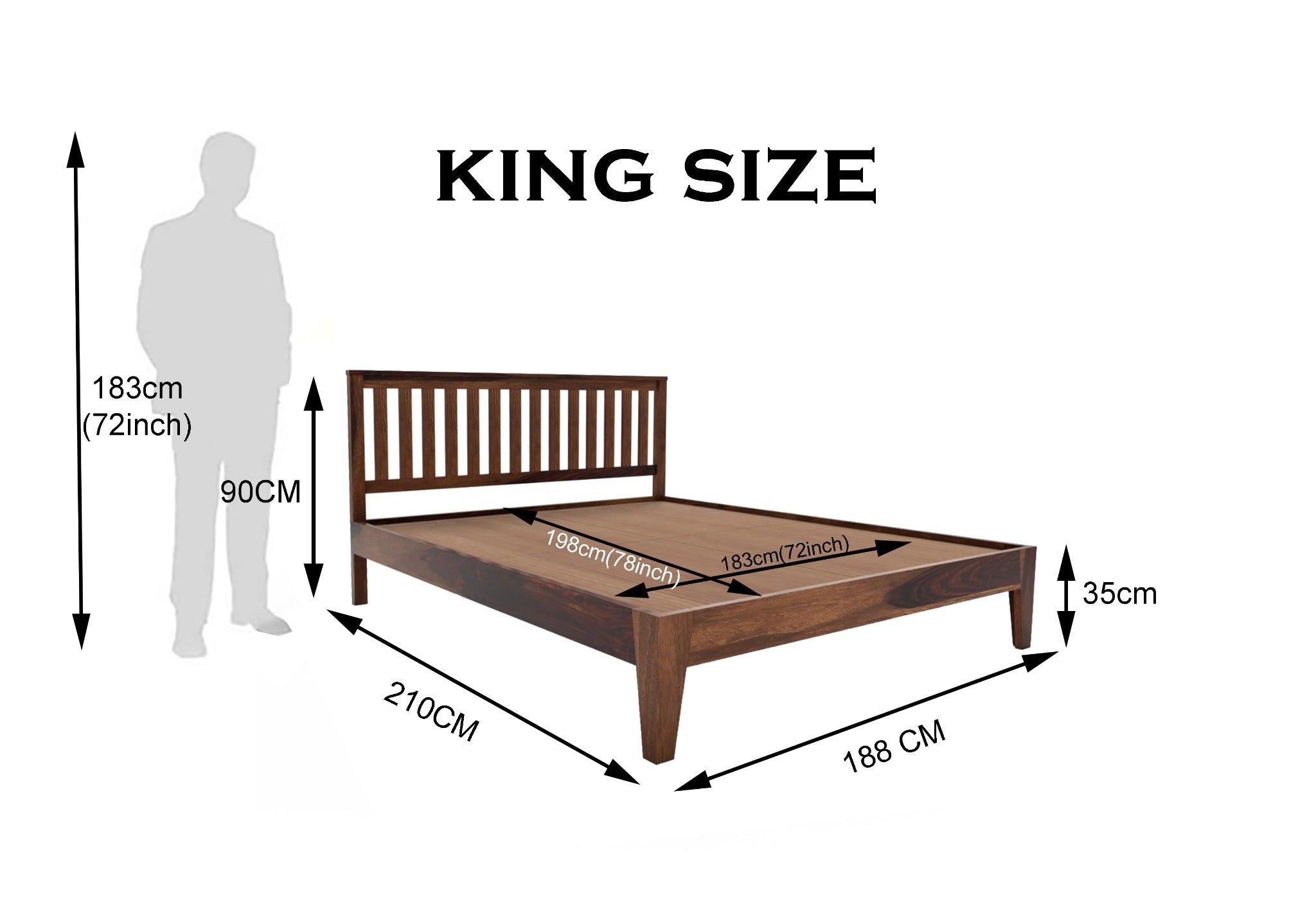 SUPAN BED KING Sheesham Wood (Honey Finish) - WoodenTwist