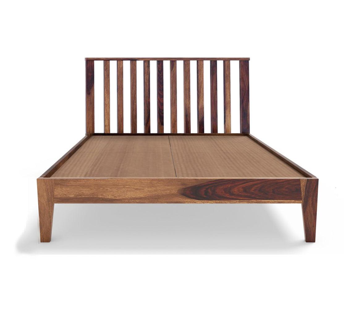 TWIN BED QUEEN Sheesham Wood (Honey Finish) - WoodenTwist